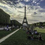 At the Eiffel tower in Paris, France