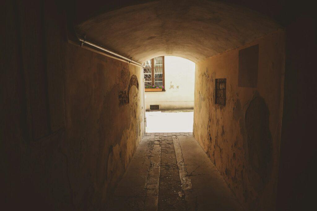 Small dark tunnel.