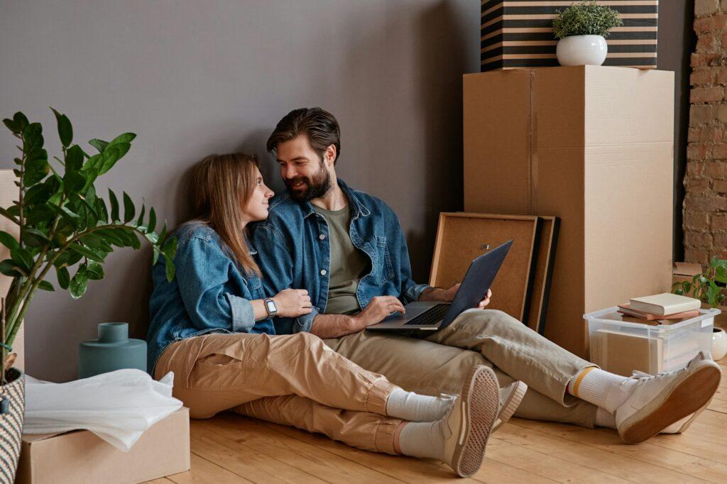 Lovely Couple With Laptop