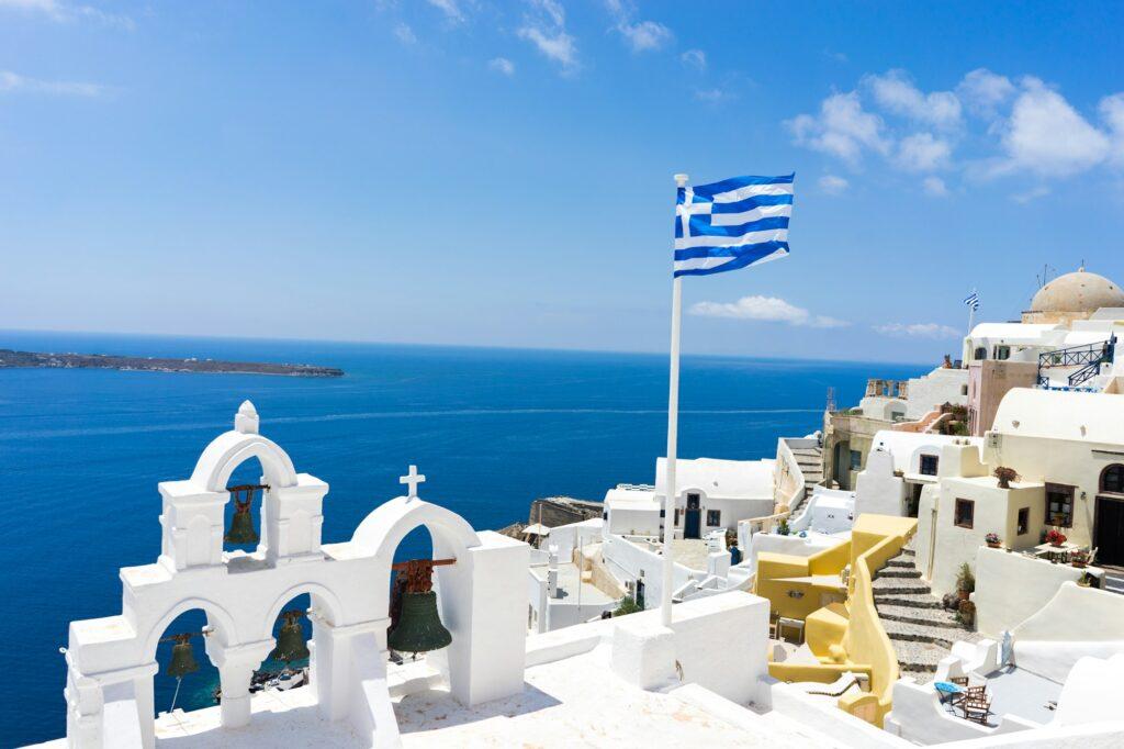 Lovely view of the Greek flag