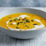 Pumpkin vegetable soup with cream