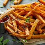 Sweet potato fries with sauces