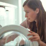 washing clothes in machine