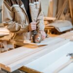 Worker at the carpentry manufacturing